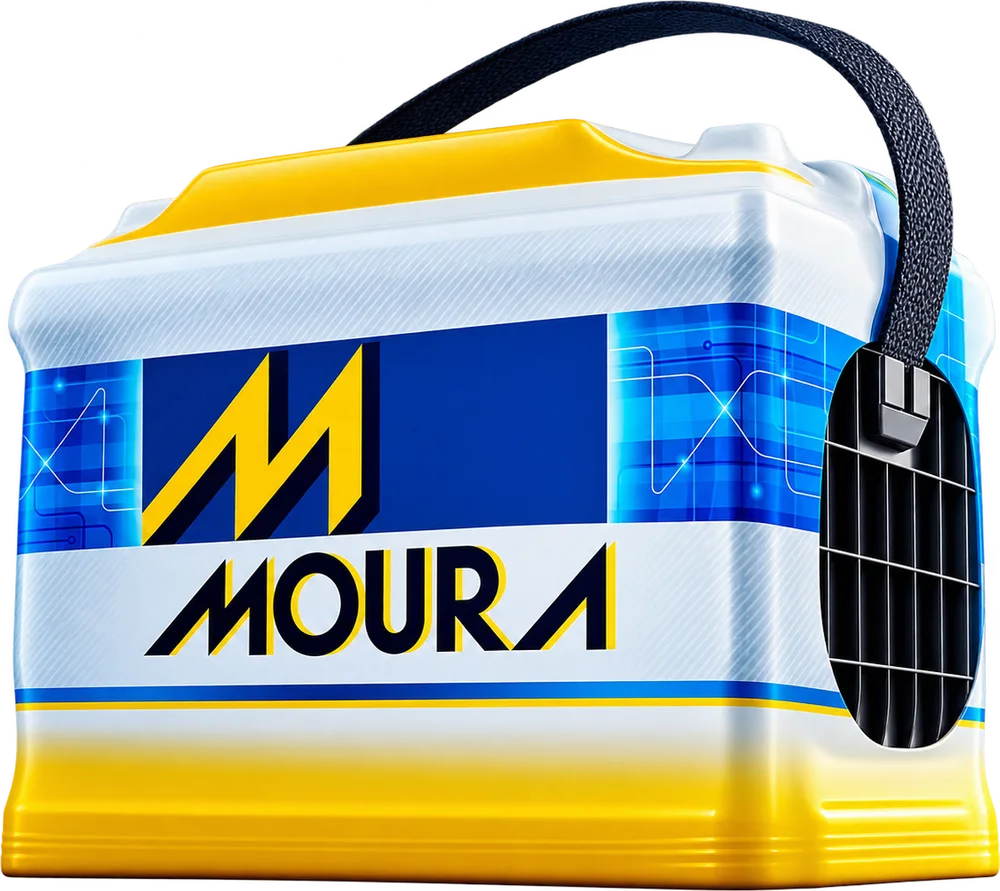 Bateria Moura vista em ângulo